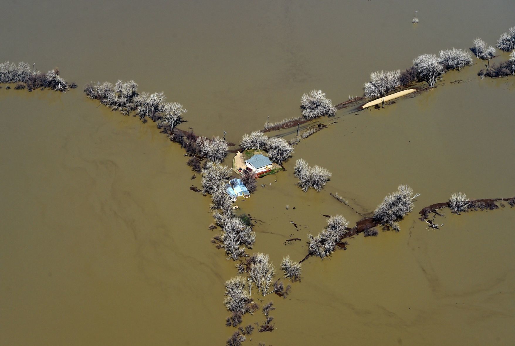 Flood house aerial
